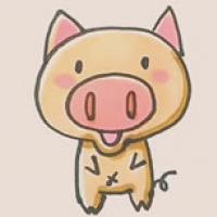 可爱小猪简笔画步骤教程 彩色画法