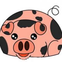 香猪怎么画 卡通小香猪简笔画步骤图解教程
