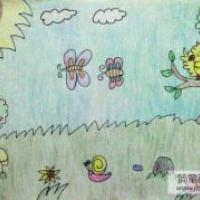 蝴蝶的夏天儿童画画作品