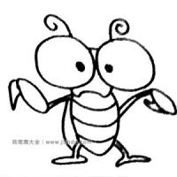 四步画出可爱的卡通螳螂
