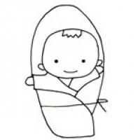 【简笔画婴儿的画法】一组可爱的小婴儿简笔画图片