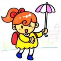 打伞的小女孩简笔画步骤图解教程