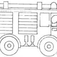行驶中的消防车简笔画
