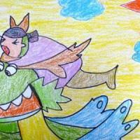 飞驰的龙舟端午节创意儿童画作品欣赏