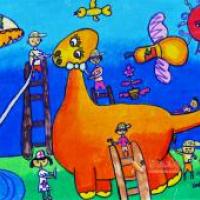 儿童科幻画：《恐龙生病了》