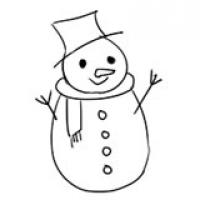 雪人怎么画漂亮又简单_戴围巾的雪人简笔画步骤图解教程