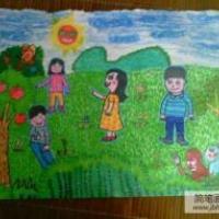 儿童画快乐的暑假生活