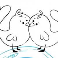 【爱情鸟简笔画教程】代表爱情的小鸟简笔画步骤图片大全