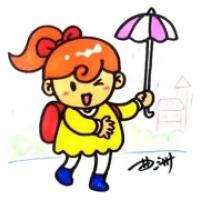 打伞的小女孩简笔画