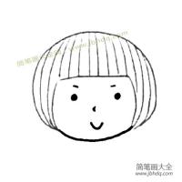 小女孩发型简笔画 波波头