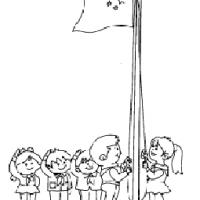 小学生升旗仪式简笔画图片