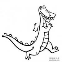 动物简笔画图片 卡通鳄鱼简笔画