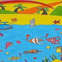 美丽的海底世界彩色儿童画