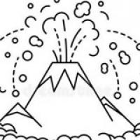 火山喷发怎么画简笔画简单又好看