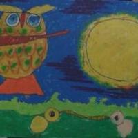 中秋为主题的儿童画作品大全-故乡的月亮