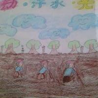 五一节儿童画-劳动与光荣