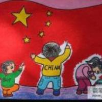 庆祝国庆节儿童画-一起来画五星红旗