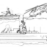 直升飞机和战舰