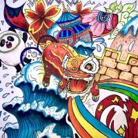 “迎战冬奥会,一起向未来”主题绘画