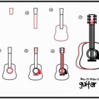 吉他简笔画图片,吉他简笔画步骤