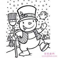 儿童卡通人物简笔画:雪人