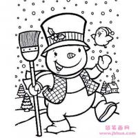 儿童卡通人物简笔画：雪人