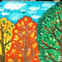 儿童画秋天的图画-丰收的景象