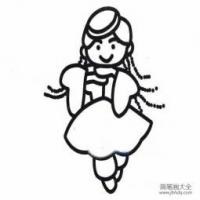 爱学习的小女孩简笔画