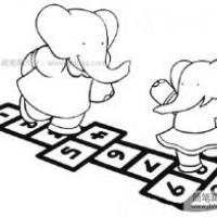 玩游戏的大象简笔画