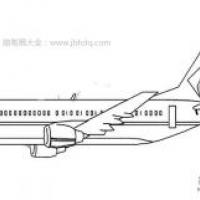 空中飞行的飞机简笔画