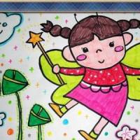 端午节的优秀儿童画-小女孩和粽子