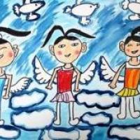 有关世界和平的儿童画-孩子是最美的天使