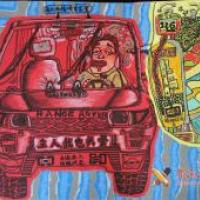 儿童科幻画:《拒绝醉驾、困驾、毒驾的汽车》