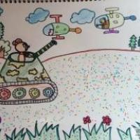 森林里的阅兵式,以国庆节主题儿童画作品分享