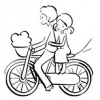 单车情侣简笔画 单车情侣简笔画步骤图片大全