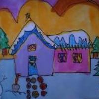 儿童画冬天的图画-冬天的景色