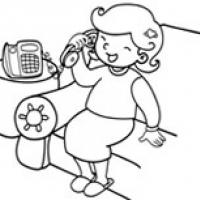 妈妈在打电话简笔画图片_打电话的妈妈简单画法
