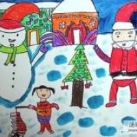 小学生圣诞节儿童画图片