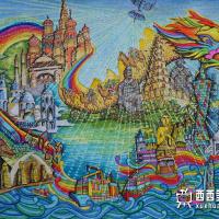 一等奖中学生获奖科幻画《中国龙腾飞在一带一路》欣赏