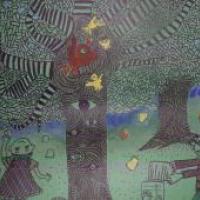 中学生科幻画《神奇的造纸大树》