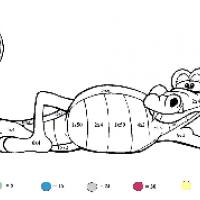 小鳄鱼乘法表填色画