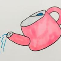 浇水壶怎么画简笔画步骤教程-浇水壶简笔画