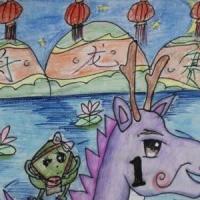 小粽子赛龙舟一年级端午节主题画作品欣赏