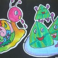 粽子和蜗牛关于端午节的粘贴画图片展示