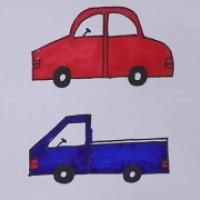 简单的彩色小汽车简笔画画法图解