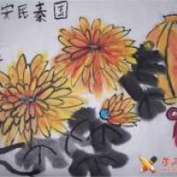 儿童中国画欣赏，秋意浓菊花开