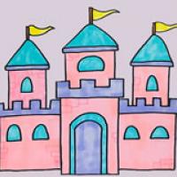 彩色城堡怎么画简笔画简单漂亮