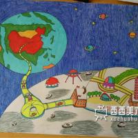 中学生获奖科幻画《月球度假村》赏析