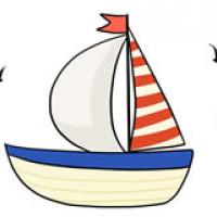 小帆船简笔画彩色画法
