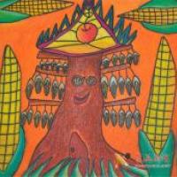 二年级小学生获奖科幻画《玉米树屋》